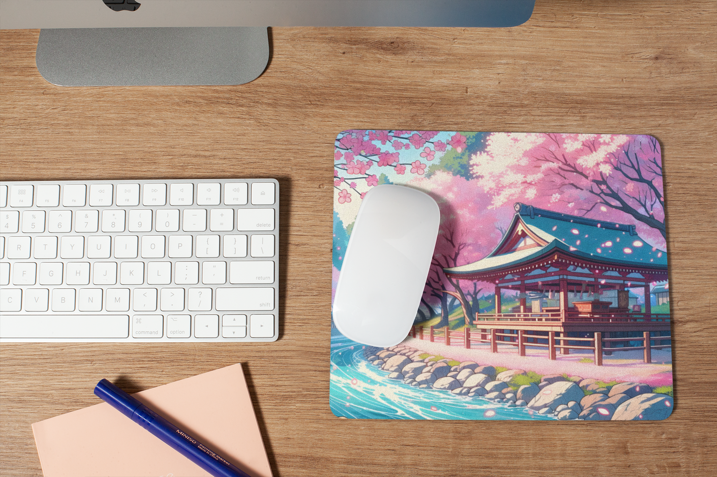 Serenity Sakura Temple | Mousepad