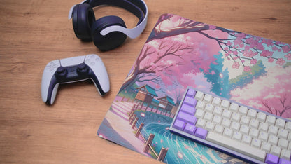 Serenity Sakura Temple | XL Desk Mat