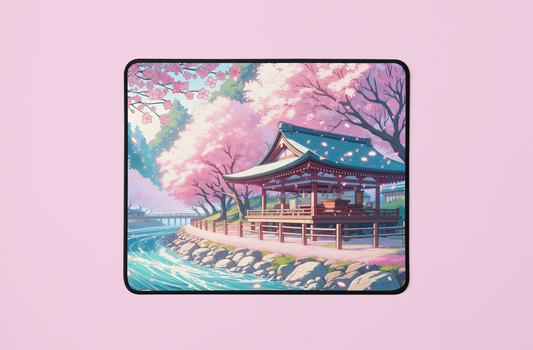 Serenity Sakura Temple | Mousepad